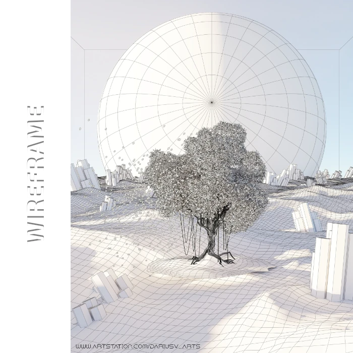 darius-v-arts-deserttree-wireframe-sign-text